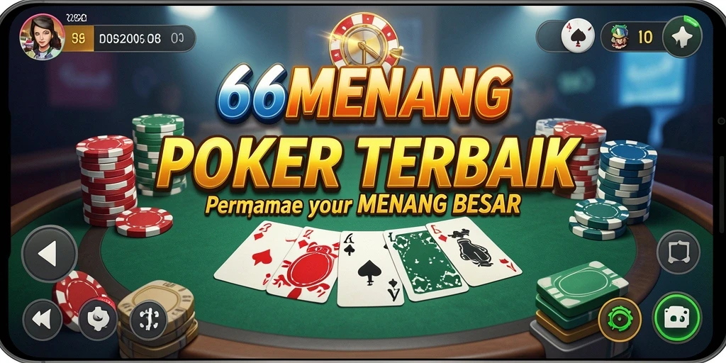 Tampilan seru gameplay Poker di 66MENANG.