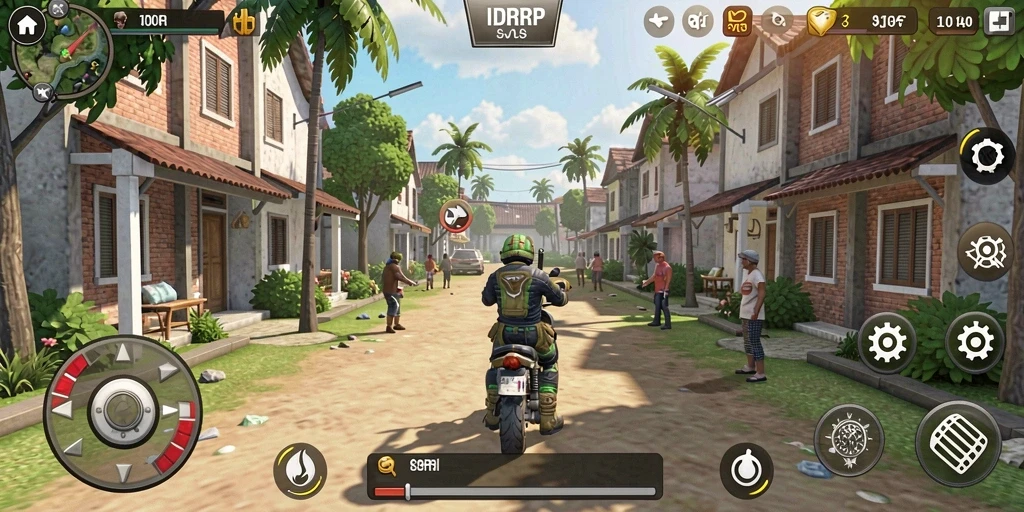 Tampilan gameplay <strong>IDRRP</strong> yang penuh warna dan interaktif.