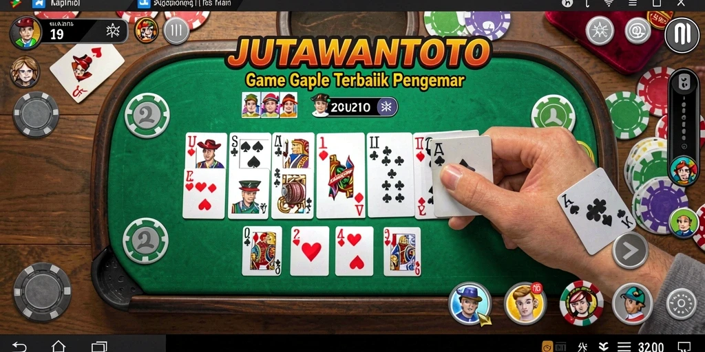 Screenshot gameplay JUTAWANTOTO yang menunjukkan suasana permainan Gaple.