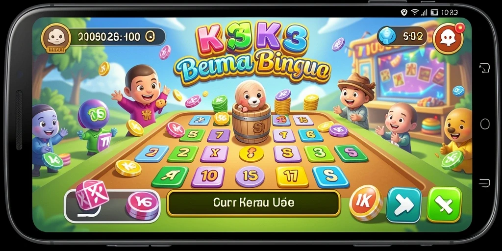 Tampilan gameplay seru dari aplikasi Bingo K3K3 yang mengasyikkan.