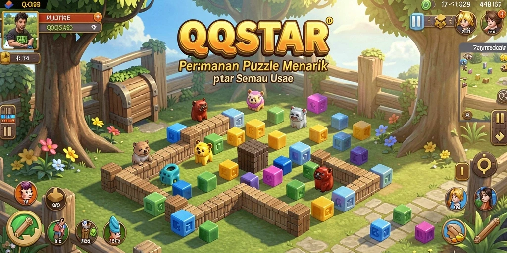 Tampilan permainan <strong>QQSTAR</strong> dengan berbagai tantangan Puzzle yang seru.