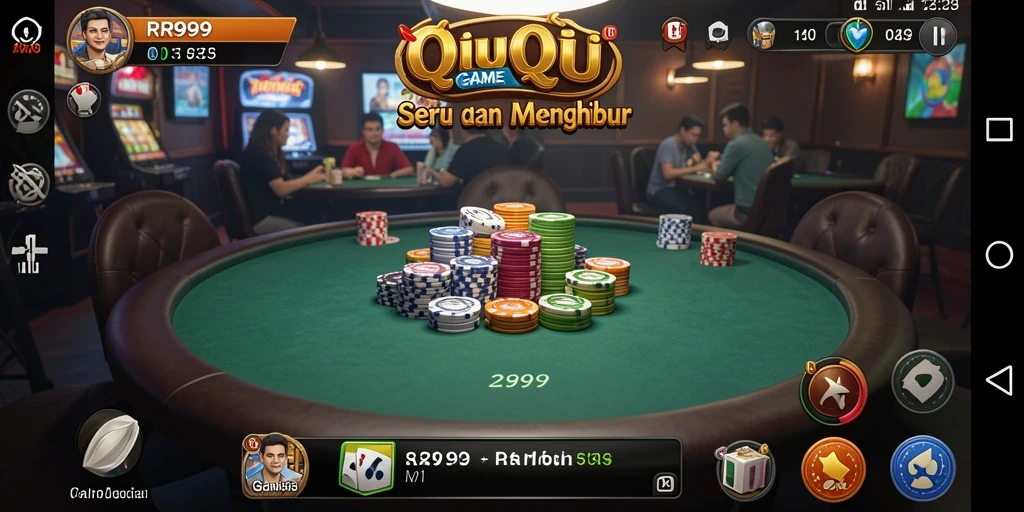 Tampilan gameplay QiuQiu yang seru dan kompetitif.
